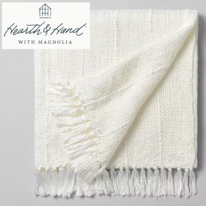 NWT Chunky Stripe Fringe Throw Blanket - Hearth & Hand with Magnolia 50x60